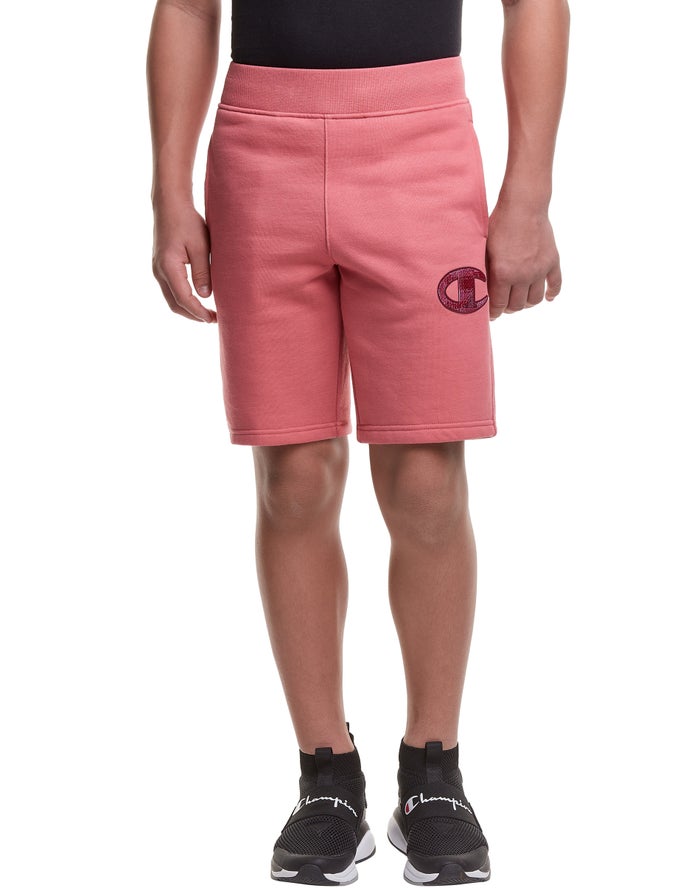 Champion Drenge Shorts Koral - Reverse Weave Fleece Tonal Logo - Danmark NYP-584210